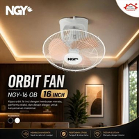 NAGOYA Orbit Tornado Fan 16 Inch Baling Besi NG 16 OB - Kipas Angin Plafon Oscilasi Ceiling 16" NG-1