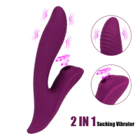 Vacuum Stimulator Sucking Vibrator 2 IN 1 Dildo Vibrators Female Clit Clitoris Sucker Goods for Adult Products