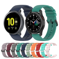 Watch Bracelet For Samsung Galaxy Watch 4 40mm 44mm/Active 2 Sport 20mm Silicone Strap For Galaxy Watch 4 Classic 42mm 46mm Band