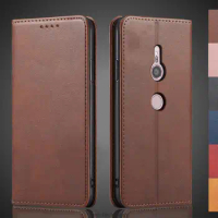 Magnetic attraction Leather Case for Sony Xperia XZ2 H8216 H8266 5.7" Holster Flip Cover Case Wallet Phone Bags Fundas Coque