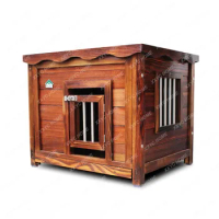 Wooden Dog House Winter Kennel Balcony Removable and Washable Solid Wood Warm Kennel 、House Pet Dog House 、 Villa