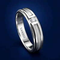 SAN950 Cincin Pria Perak 950 P11 - Ring Nikah & Tunangan Premium perak single