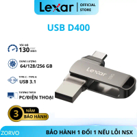 Cao cấp USB 3.1 32GB/ 64GB/ 128GB/ 256GB Lexar Dual Drive D400 Type-C/ Type-A, tốc độ 130Mb/s, tương