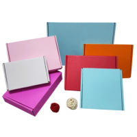 5Pcs/10Pcs/Pink/Multicolor Small Gift Box Kraft Paper Box Color Packing Wig/T-Shirt/Shirt Blank 3-Layer Corrugated Box Wholesale
