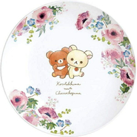 拉拉熊 餐盤 水彩畫 盤子 點心盤 花朵 約會 牛奶熊 懶懶熊 輕鬆熊 鬆弛熊 日本製 正版 J00014464