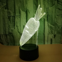 Đầy Màu Sắc Sáng Tạo Hiện Đại Tối Giản Trong Nhà Để Bàn 3D Đèn Bàn Nhỏ   CỦ CẢI 3D Đèn Ngủ    Đèn Bàn Điều Khiển Từ Xa Cảm Ứng