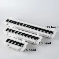 Recessed Strip Dimmable LED Ceiling Grille Lights 15W 30W 45W COB LED Downlights Strip lamp Indoor Lighting