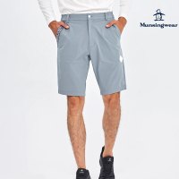 【Munsingwear】企鵝牌 男款淺灰色高週波標素面防潑水短褲 MGRL8502