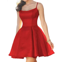 FDHAOLU Red Youth Homecoming Dress Short with Pocket Shiny Prom Dress Short Graduation Dress Suitable for Youth RU174