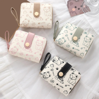 Dompet Kucing Kulit PU, Saiz Kecil dan Comel, Untuk Kanak-kanak Perempuan, dengan Pemegang Kad, Domp