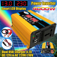 Car Inverter Dual LCD Digital Display Car Power Inverter Voltage Transformer Modified Sine Wave for Auto Steamboat Accessories