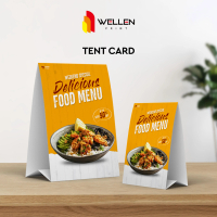 WELLEN PRINT -  Cetak Tent Card Art Carton / Print Table Menu Custom Standing Table Menu