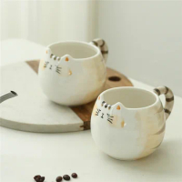 1pc cute ceramic cup, cat shaped mug, 380ml/13oz milk, coffee, and water cups