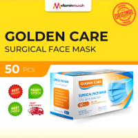 MASKER GOLDEN CARE 3 PLY WITH EARLOOP BFE 99 % 1 BOX ISI 50 PCS