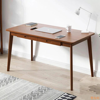 北歐風實木腳電腦桌 雙抽 120x55cm (工作桌 書桌 化妝台 梳妝台 桌子 辦公桌 木頭桌子)
