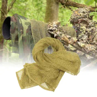 Military Camouflage Net Scarf Tactical Mesh Scarf Breathbale Sniper Face Veils Scarves For Camo Airsoft Hunting Neckerchief
