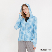 Hang Ten-女裝-恆溫多功能-涼感高彈防曬安全反光冰沙外套-霧藍