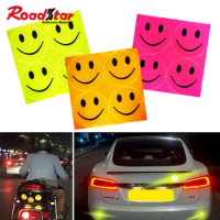 Roadstar 5pieces/Lot Prismatic Sheeting Reflective Sticker with Smiley Face for Bike Motorcycle