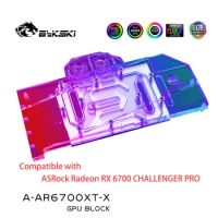 Bykski A-AR6700XT-X GPU Block for ASRock Redeon RX 6700XT CHALLENGER PRO Video Card Water Cooling / Copper Radiator