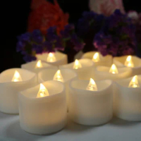 12 Decorative Electronic Candles led Glow Candles - Cool White