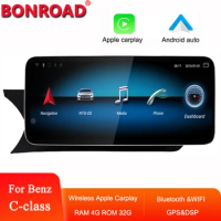 Bonroad Android Car Multimedia Player Apple Carplay For Mercedes Benz C-class W204 W205 07-18 Touch Screen GPS Navi Unit Stereo