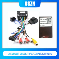 QSZN Car Radio canbus Box GM-SS-04A Adaptor for CHEVROLET Cruze/Trax/ COBALT/GM/Aveo Wiring Harness Cable Power cable Android