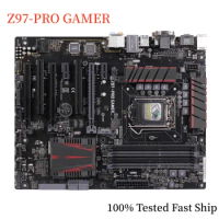 For ASUS Z97-PRO GAMER Motherboard Z97 32GB LGA 1150 DDR3 ATX Mainboard 100% Tested Fast Ship
