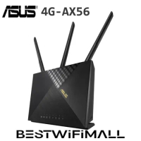 ASUS 4G-AX56 (Used) 4G+ LTE Router, 4x Gigabit Ethernet, Wi-Fi 6 AX1800, Cat.6 300Mbps, Dual-Band WiFi Router, Captive Portal