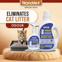 Nanovet Litter Box Deodorizer Spray (500ml)/Cat Litter Odour Additive (1kg) / Pewangi Pasir Kucing N