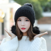 帽子女冬季韓版潮加厚毛線帽可愛毛球針織帽秋冬天騎車保暖護耳帽