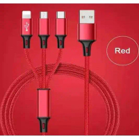 สายชาร์จ USB, 3 in 1, สายชาร์จเร็ว, Type C, Lightning, IOS iPhone, Android Micro