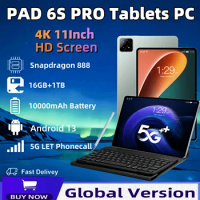 2024 NEW Original Pad 6 Pro Tablets 16GB+1TB 11inch Android 13 Snapdragon 888 Mi Tablet 5G Dual SIM Card Phone Call WIFI Tab