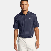 【UNDER ARMOUR】短袖上衣 男款 運動 POLO衫 歐規 UA Playoff 3.0 Printed Polo 藍 1378677417(S1147)