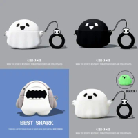 For Sony WF-1000XM4 Case 3D Cartoon Shark Cute Silicone Soft Shockproof headset Case Protective Cover For Sony WF-1000XM5 Funda