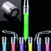LED Water Faucet Stream Light Kitchen Bathroom Shower Light Faucet Change Head Color Tap Sensor F0L7