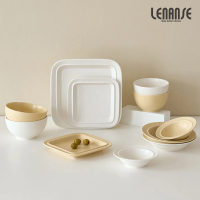 【LENANSE】Monde韓國2人碗盤11件組-米/白(餐具/碗盤/餐碗)
