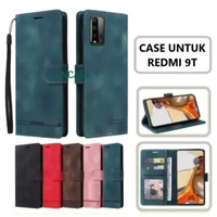 SUNCASE Redmi 9T cover hp model dompet multi fungsi flip case wallet leather SUNCASE RED