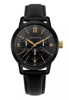 Aries Gold Aries Gold Urban Gold and Black Leather Watch
