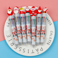聖誕節系列十色按壓原子筆 油性筆 十色筆 圓珠筆 耶誕 派對 小禮物 隨機出貨【BlueCat】【XM0509】