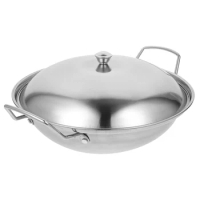 Stainless Steel Everyday Pan Pot Stove with Lid Chaffing Dishes Kitchen Cooking Wok