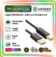 Kabel Printer UGREEN USB 2.0 to BM Printer cab gold 3M - 10351