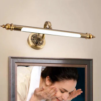 Brown Bronze Mirror Lamp Led 8W 51cm Antique Golden Europe Bedroom Bathroom Wall Light Cosmestic Cabinet Painting Lighting