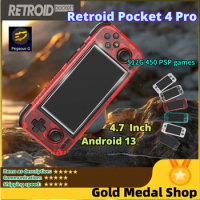 Retroid Pocket 4 Pro Handheld Game Console Touch Screen RAM 8GB 4.7 Inch WiFi 6.0 Bluetooth 5.2 5000mAh Games Hobbies PSP PS2