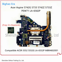 PEW71 LA-6582P For Acer Aspire 5742Z 5733Z Laptop Motherboard (Free cpu+Heatisnk),Compatible Acer 5552 5552G LA-6552P Mainboard