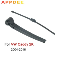 APPDEE Wiper 16" Rear Wiper Blade &amp; Arm Set Kit Fit For VW Caddy 2K 2004 2005 2006 2007-2016 Windshield Windscreen Rear Window