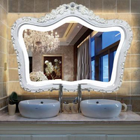 皇冠復古歐式時尚浴室鏡衛生間防霧燈鏡洗手間梳妝衛浴壁掛裝飾鏡MBS