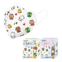 【ataraxis 興安】兒童3D立體醫用口罩-LINE FRIENDS minini款4盒組(中童口罩｜大童口罩｜30入/盒)
