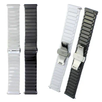 Glossy Ceramic Watch Band for Samsung Gear S3 Strap 22mm Bracelet for Gear S3 Frontier S3 Classic Band with Pins