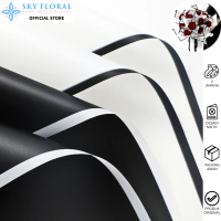 20 LEMBAR Flower Wrapping Black White Cellophane Paper List Hitam Putih Kertas Buket Bunga Florist K