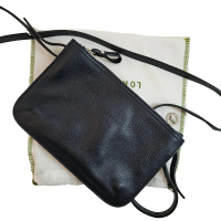 【LONGCHAMP】Longchamp LE FOULONNE系列雙層拉鍊荔枝紋斜肩 側背包 深藍色 原廠防塵袋 紙袋